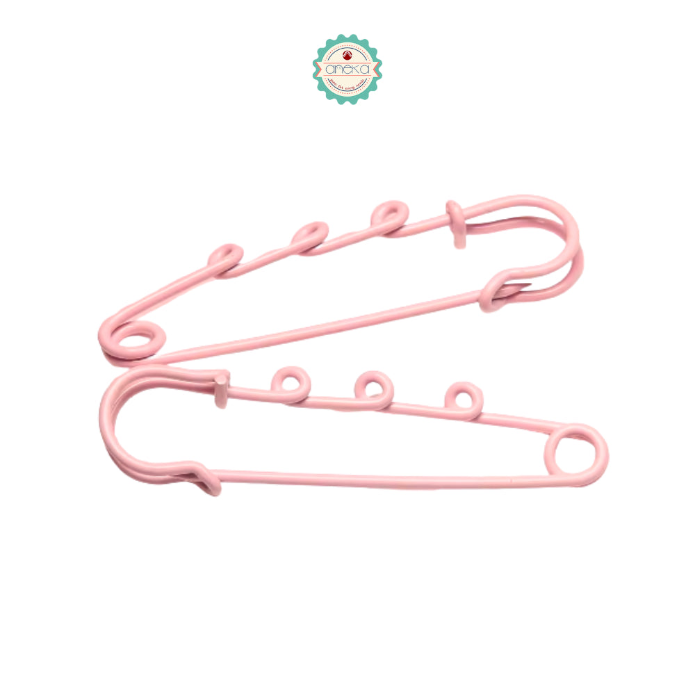 KATALOG - [5PCS] Peniti Kait Warna / Metal Large Safety Pin Brooch Blank Base / Holes Fasteners for DIY Craft Jewelry Making Supplies