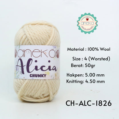 KATALOG - Benang Rajut Alicia Chunky / Wool / Wol Crochet Knitting Yarn