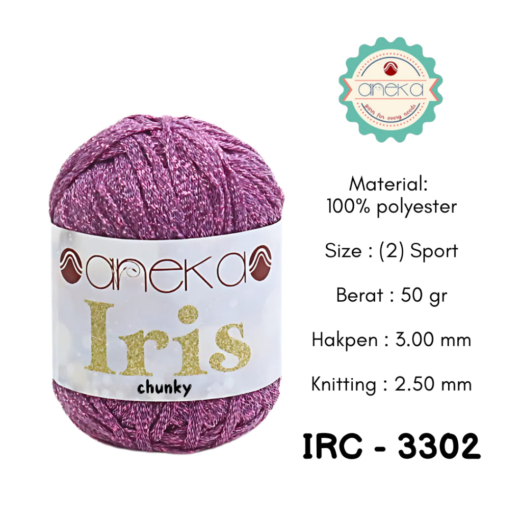 KATALOG - Benang Rajut Iris Chunky / Glitter Yarn Crochet Knitting