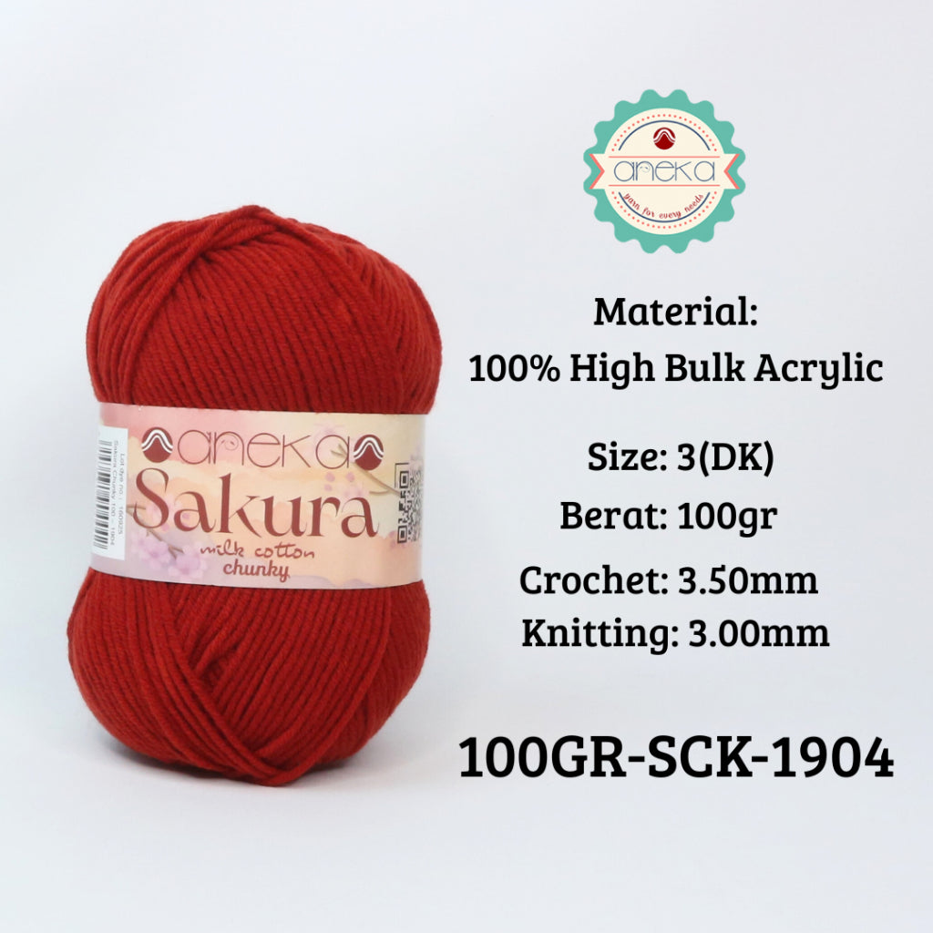 KATALOG - Benang Rajut Sakura Chunky 5 Ply 100gr / Crochet Knitting Yarn