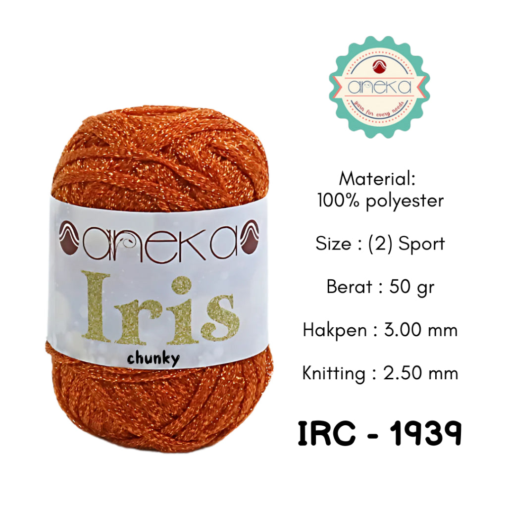 KATALOG - Benang Rajut Iris Chunky / Glitter Yarn Crochet Knitting