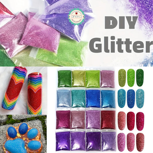 KATALOG -  [3 gram & 50 gram] Glitter Warna Bubuk Halus / Serbuk Kerajinan DIY / Powder