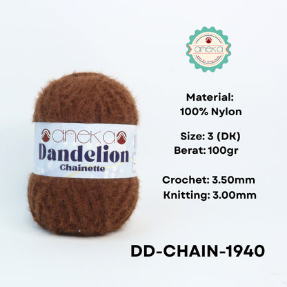 KATALOG - Benang Rajut Knitting Dandelion Chainette / Crochet Yarn Nylon / Nilon
