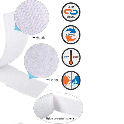 KATALOG - [25 YARD] Perekat Velcro Hook and Loop / Perepet / Magic Tape Sticky Strips Reusable Fastener Roll Strips Sewing