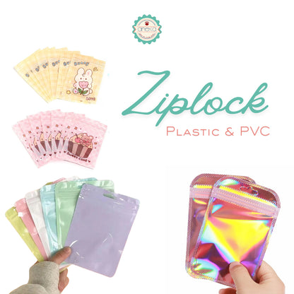 KATALOG - [10 PCS] Plastik Ziplock / Plastic Hologram / Karakter Lucu Kartun / Pastel / PVC / Cute Character