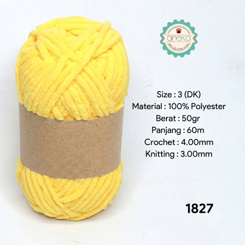 KATALOG - [GRADE B] Benang Rajut Mini Chenille / Crochet Knitting Yarn