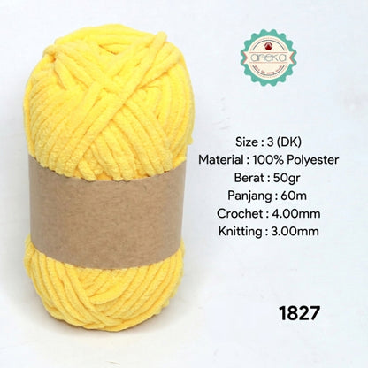 KATALOG - [GRADE B] Benang Rajut Mini Chenille / Crochet Knitting Yarn