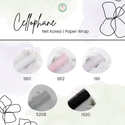 AnekaBenang - [ Roll ] Kertas Cellophane Buket Bunga [ Net Korea ] Flower Wrapping Paper Celophane