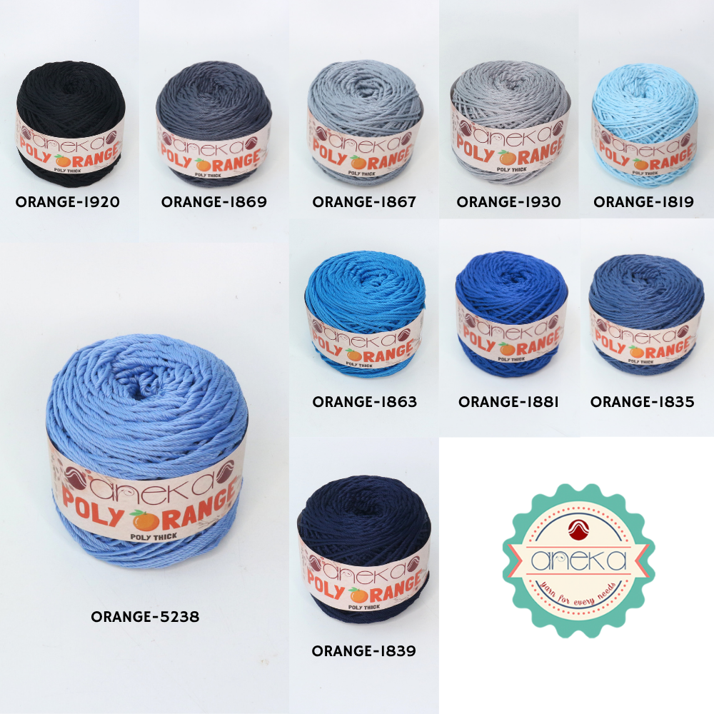 KATALOG - Benang Rajut Poly Orange / PolyThick / Polyester Crochet Knitting Yarn