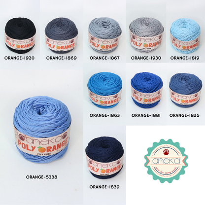 KATALOG - Benang Rajut Poly Orange / PolyThick / Polyester Crochet Knitting Yarn