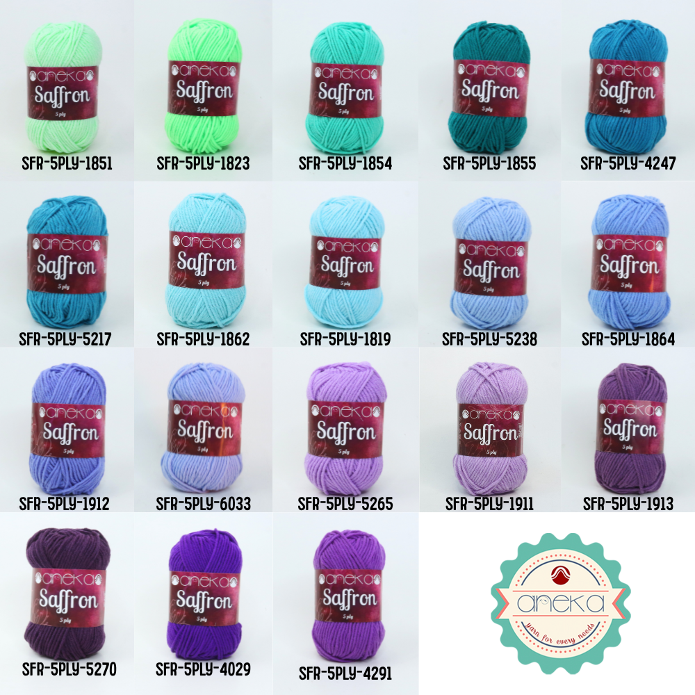 KATALOG - Benang Rajut Saffron 5 Ply / Crochet Knitting Yarn - Part 1