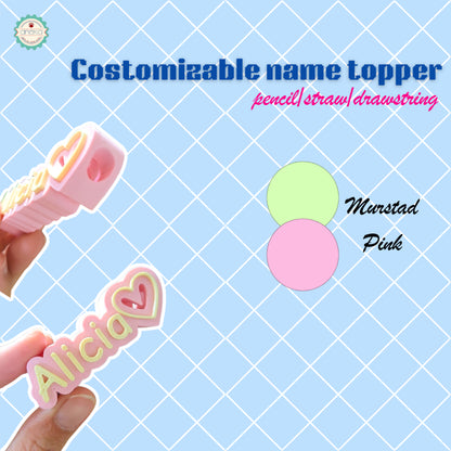 ANEKA - 3D Print Customizable Name Topper for Pecil / Straw / Drawsting Accessories / Aksesoris Pensil