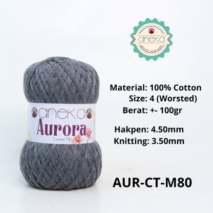 KATALOG - Benang Rajut Knitting Aurora Katun / Single Color Loose Ply Crochet Yarn