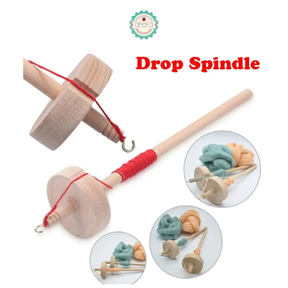 ANEKA - Drop Spindle Hand Carders Twist / Wooden Weaving DIY Spinning Crafts Supply / Tools Accessories
