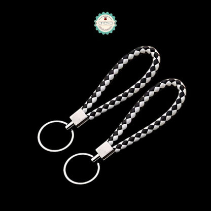 ANEKA - [2PCS] Gantungan Kunci HP Anyaman Kulit PU / Leather Braided Woven Rope Keychain DIY Bag Pendant Premium