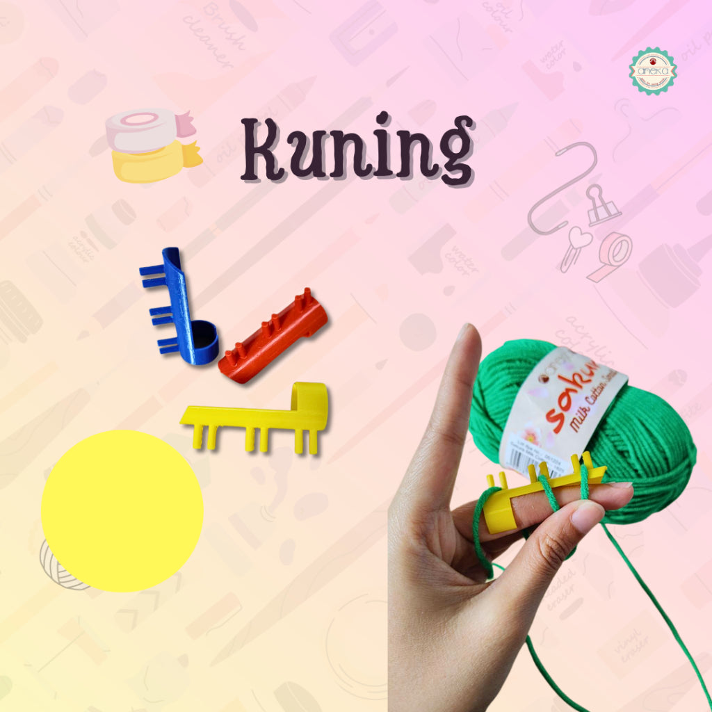 ANEKA - 3D Print Peralatan Rajut Ring Thimble 3 Kait / Crafting Tools DIY