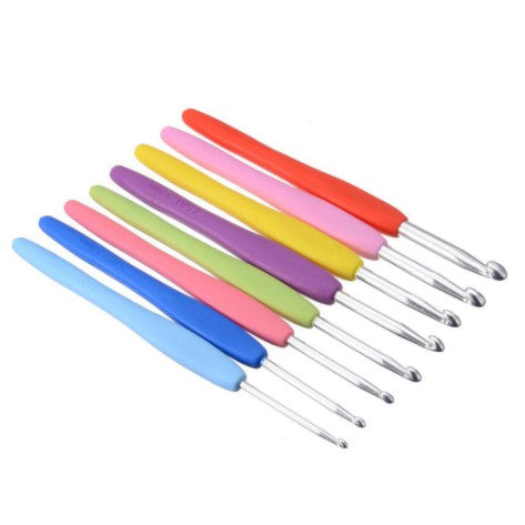 AnekaBenang - Aluminum Hakpen Soft Candy Plastic Handle - Set (Alu Crochet Hook Handle)