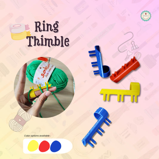 ANEKA - 3D Print Peralatan Rajut Ring Thimble 3 Kait / Crafting Tools DIY