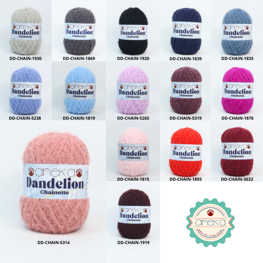 KATALOG - Benang Rajut Knitting Dandelion Chainette / Crochet Yarn Nylon / Nilon