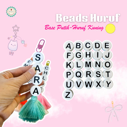 KATALOG - [PCS] 3D Print Beads Charm Manik Huruf Besar / Jumbo Size for Keychain DIY