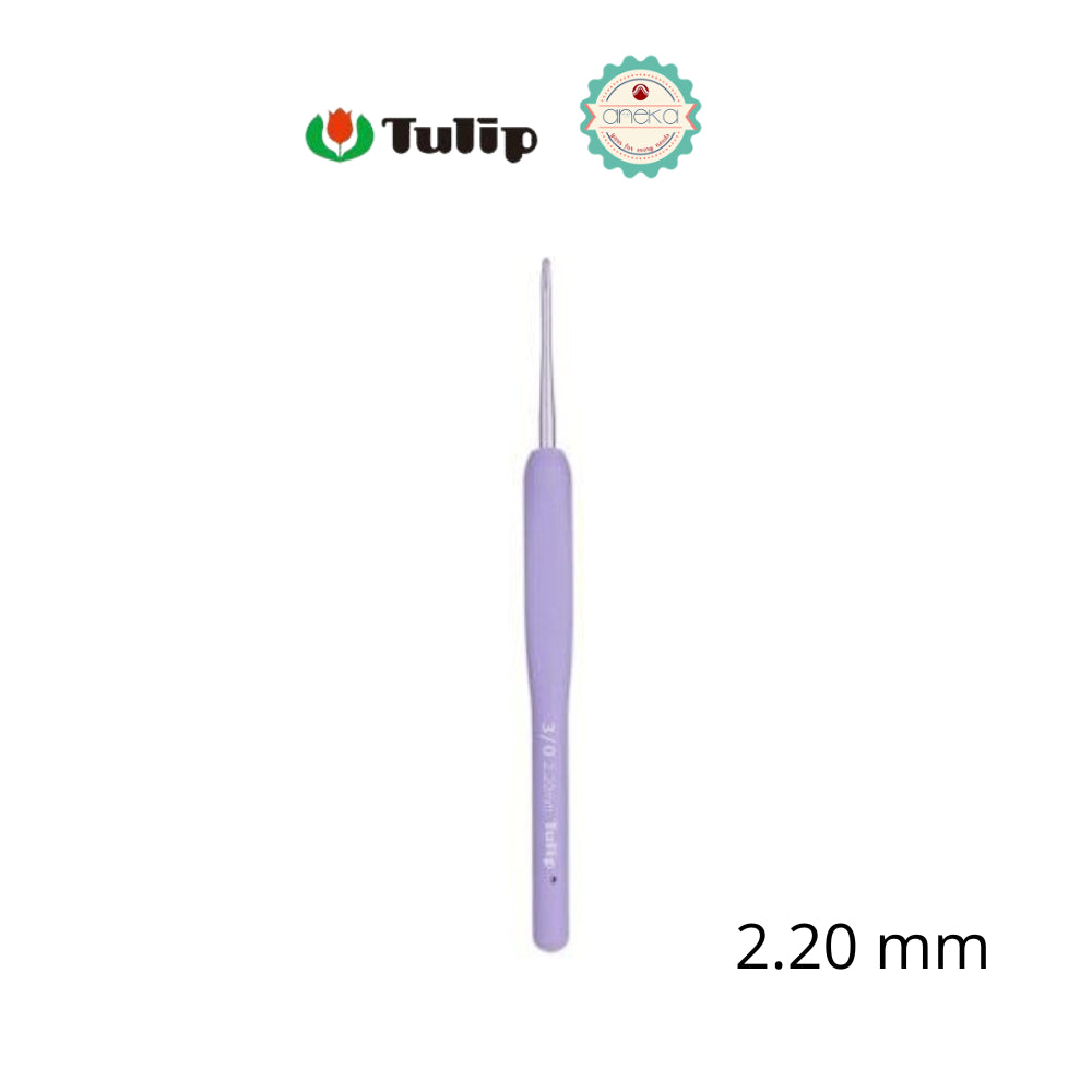 TULIP - [PCS] Alat Rajut Hakpen Etimo Murasaki /  Lavender Crochet Hook with Cushion Grip