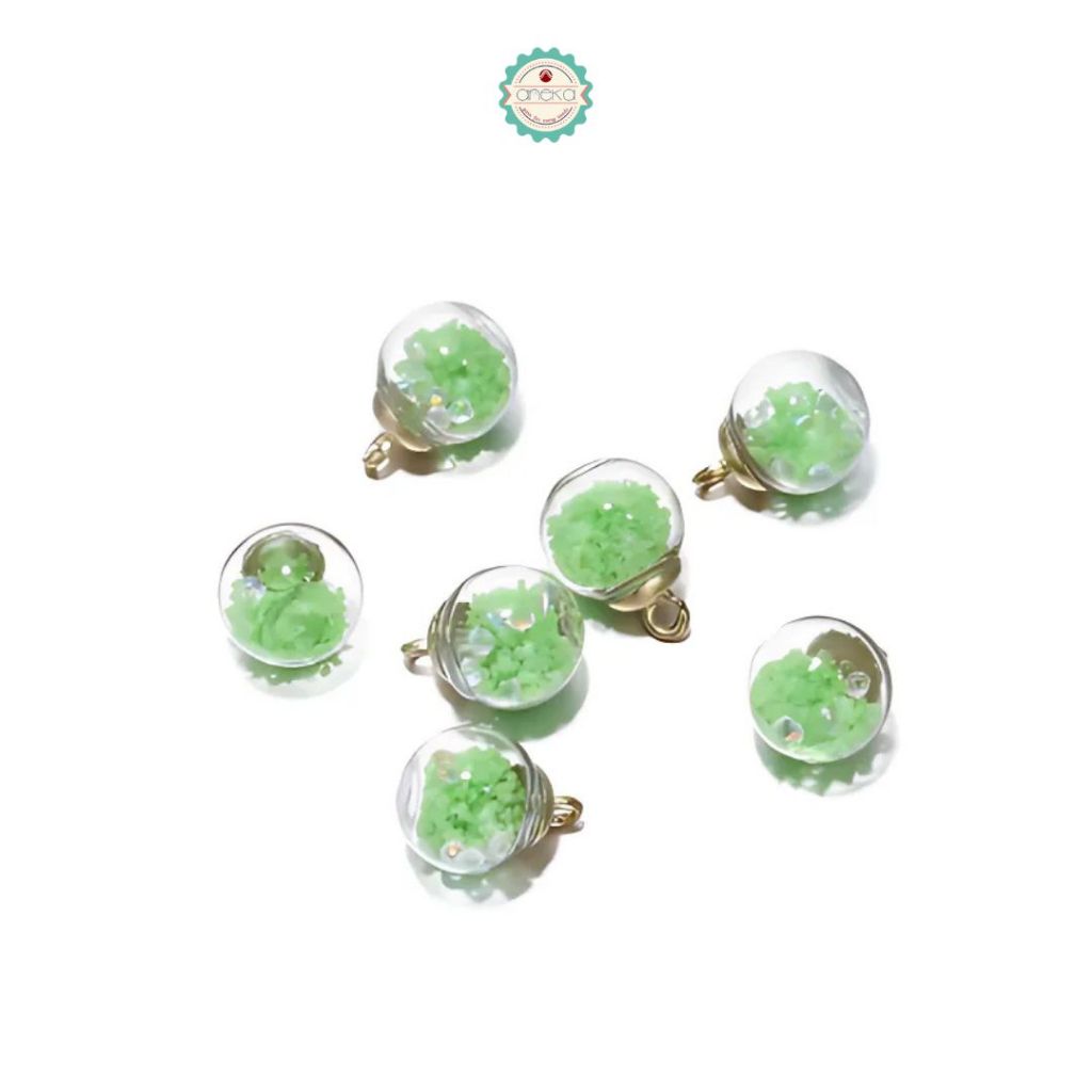 ANEKA - [5PCS] Charm Bola Kristal / Liontin / Pendant /  Luminous Transparent Glass Ball DIY Accesories