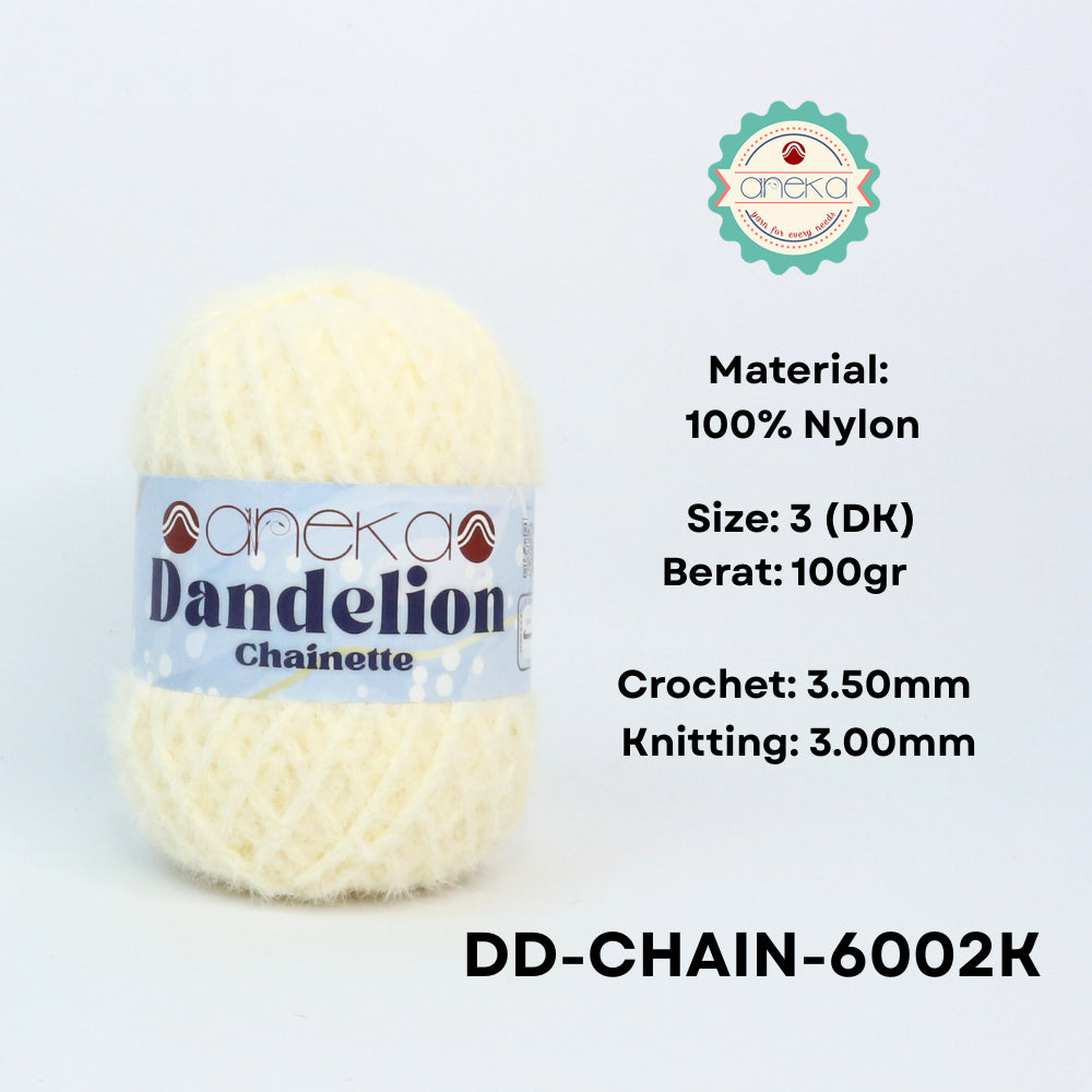 KATALOG - Benang Rajut Knitting Dandelion Chainette / Crochet Yarn Nylon / Nilon