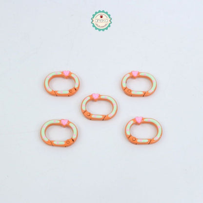 ANEKA - [5PCS] Kait Carabiner Oval Motif Polkadot Warna / Oval Ring Clasp Spring Gate Keychain Premium