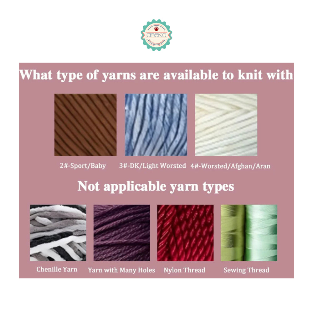 ANEKA - Latch Hook / I-Cord Knitting Tool / Latch Needle Crocheting Tool for Binding / Portable Cord Knitting