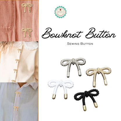 ANEKA - [5PCS] Kancing Baju Bentuk Pita / Ribbon Bow Button Sewing for Clothes