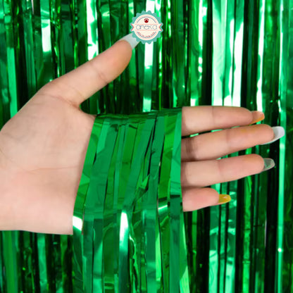 KATALOG - Tirai Metalik Foil Fringe Curtain / Party Backdrop / Background Rumbai Ulang Tahun