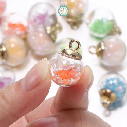 ANEKA - [5PCS] Charm Bola Kristal / Liontin / Pendant /  Luminous Transparent Glass Ball DIY Accesories