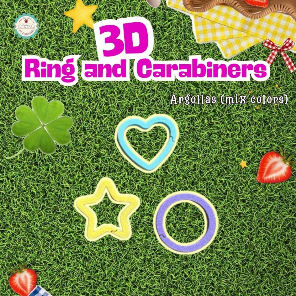 KATALOG - [3PCS] 3D Print Ring Kait / Carabiner Gantungan Kunci