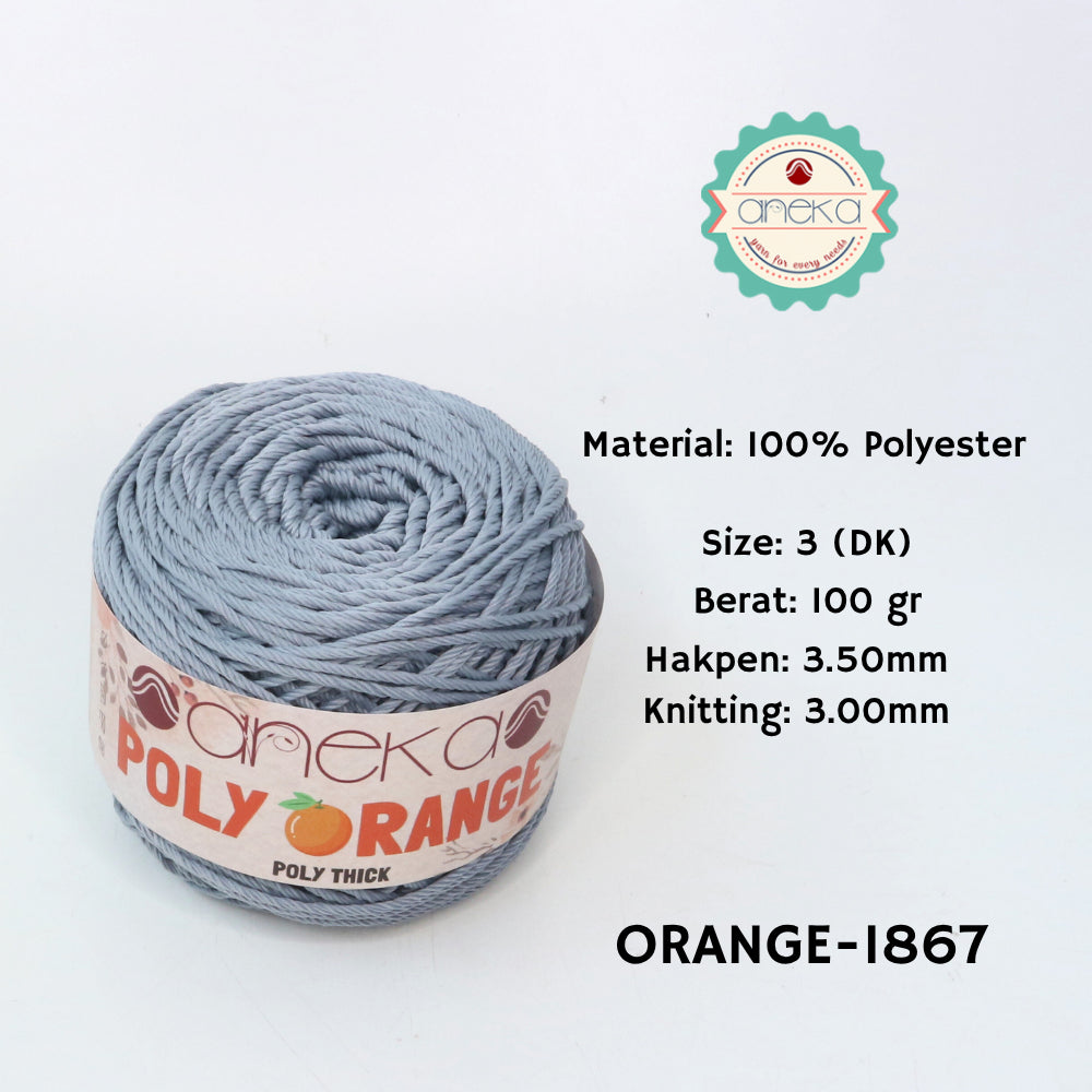 KATALOG - Benang Rajut Poly Orange / PolyThick / Polyester Crochet Knitting Yarn