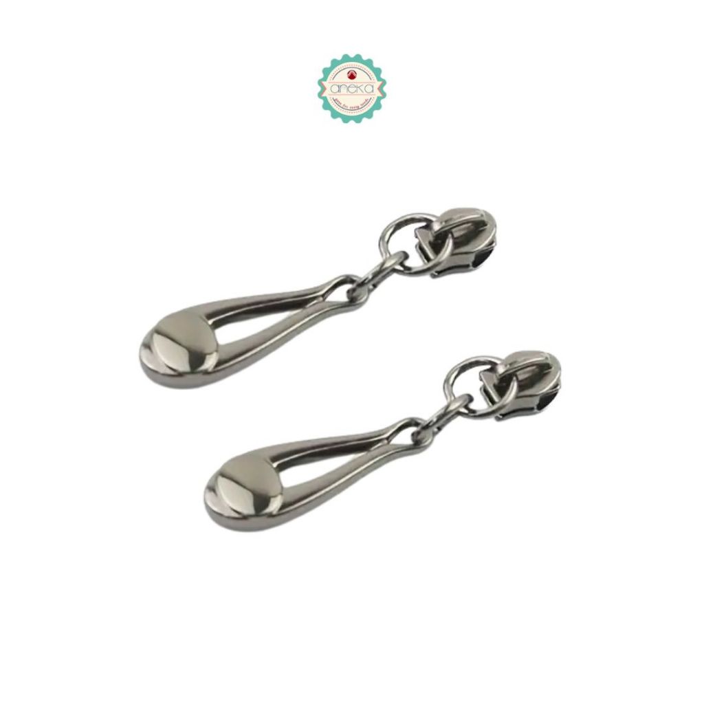 ANEKA - [2PCS] Kepala Ritsleting Bulir No. 3 / Pull Up Zipper Tears Water Drop Premium