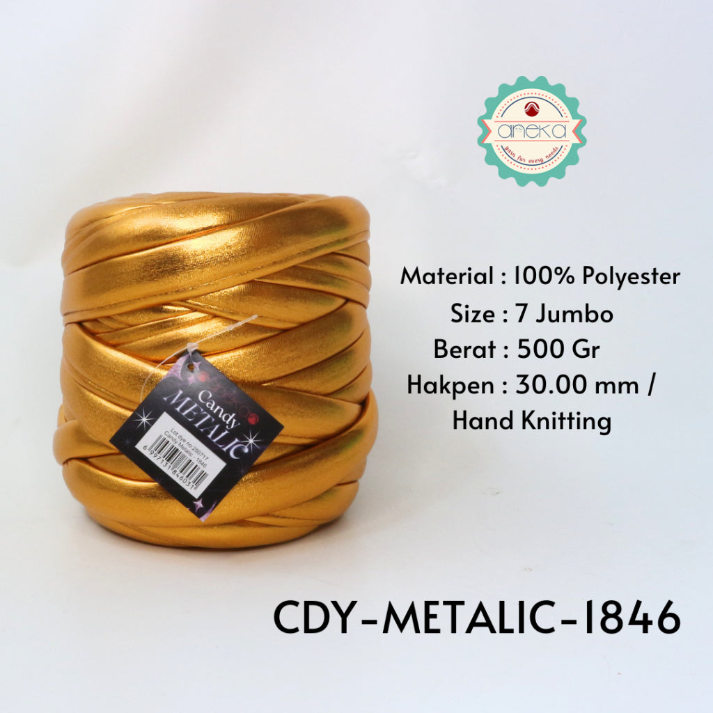 KATALOG - Benang Rajut Candy Metalik / Chunky Metalic Yarn Crochet Knitting Yarn