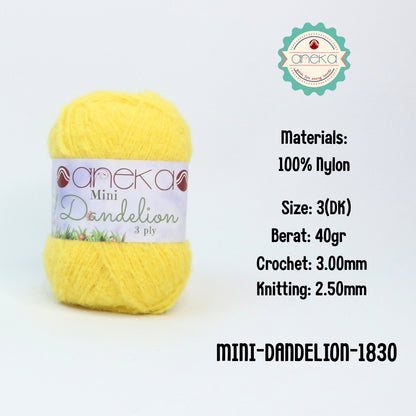 KATALOG - Benang Rajut Mini Dandelion 3 Ply / Crochet Knitting Cord Yarn