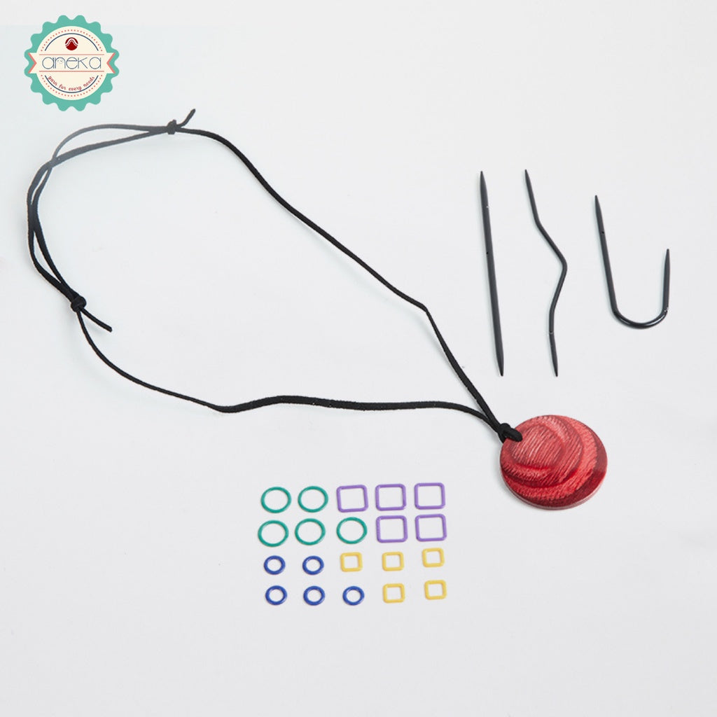 KnitPro - Magnetic Knitter Necklace Kit - Cherry Berry