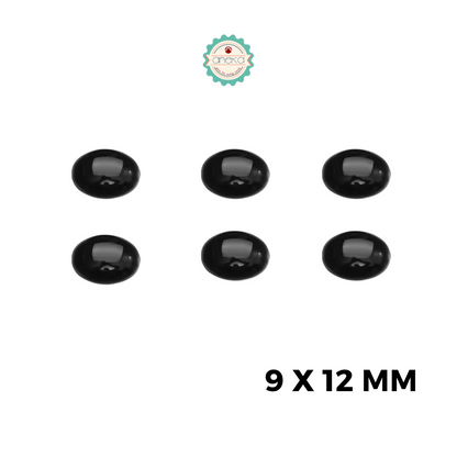 KATALOG - [10PCS] Mata Oval Tempel Boneka / Doll Oval Eyes Black Plastic Safety DIY