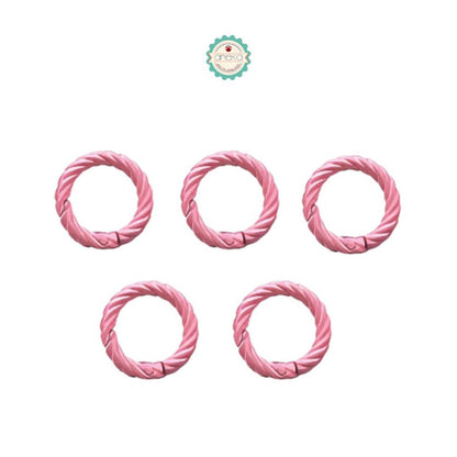 ANEKA - [5PCS] O Ring Pengait Buka Tutup Gerigi Bulat Warna / Kait Premium