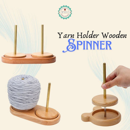 ANEKA - Yarn Holder Wooden Spinning Knitting Tools / Crochet Accessories Stand Sewing Thread Spool Wool Ball Winder Rotation