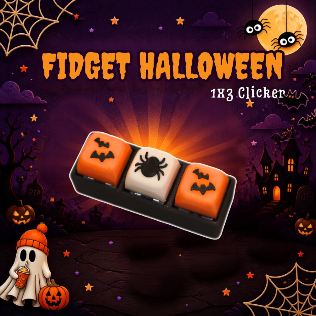 KATALOG - 3D Print Fidget Clicker Halloween Keychain Special Edition / Gantungan Kunci Penghilang Stress