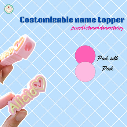 ANEKA - 3D Print Customizable Name Topper for Pecil / Straw / Drawsting Accessories / Aksesoris Pensil