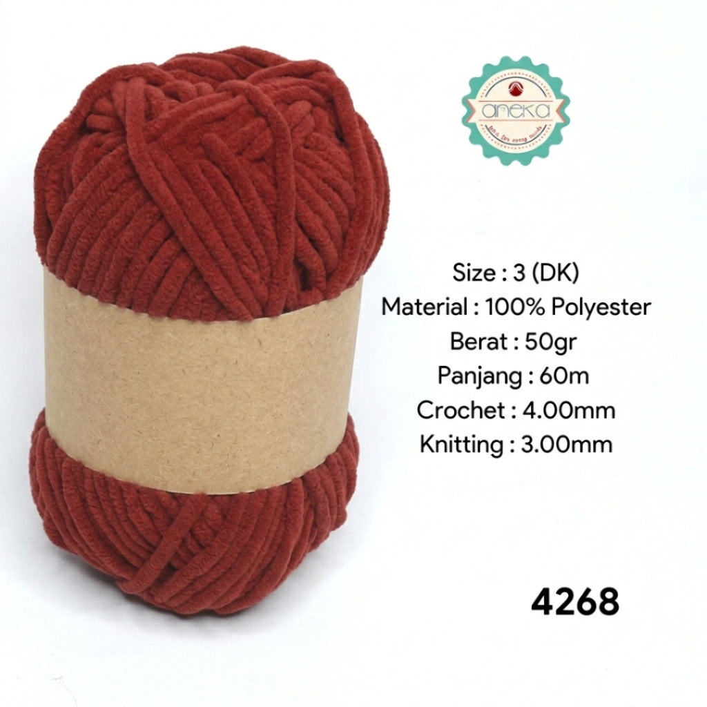 KATALOG - [GRADE B] Benang Rajut Mini Chenille / Crochet Knitting Yarn