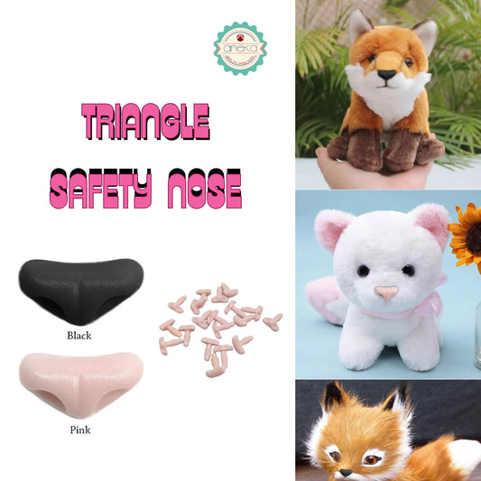 ANEKA - [5PCS] Hidung Boneka Segitiga Plastik / Triangle Cat Nose Safety Parts / DIY Doll Fox Noses / Toy Accessories