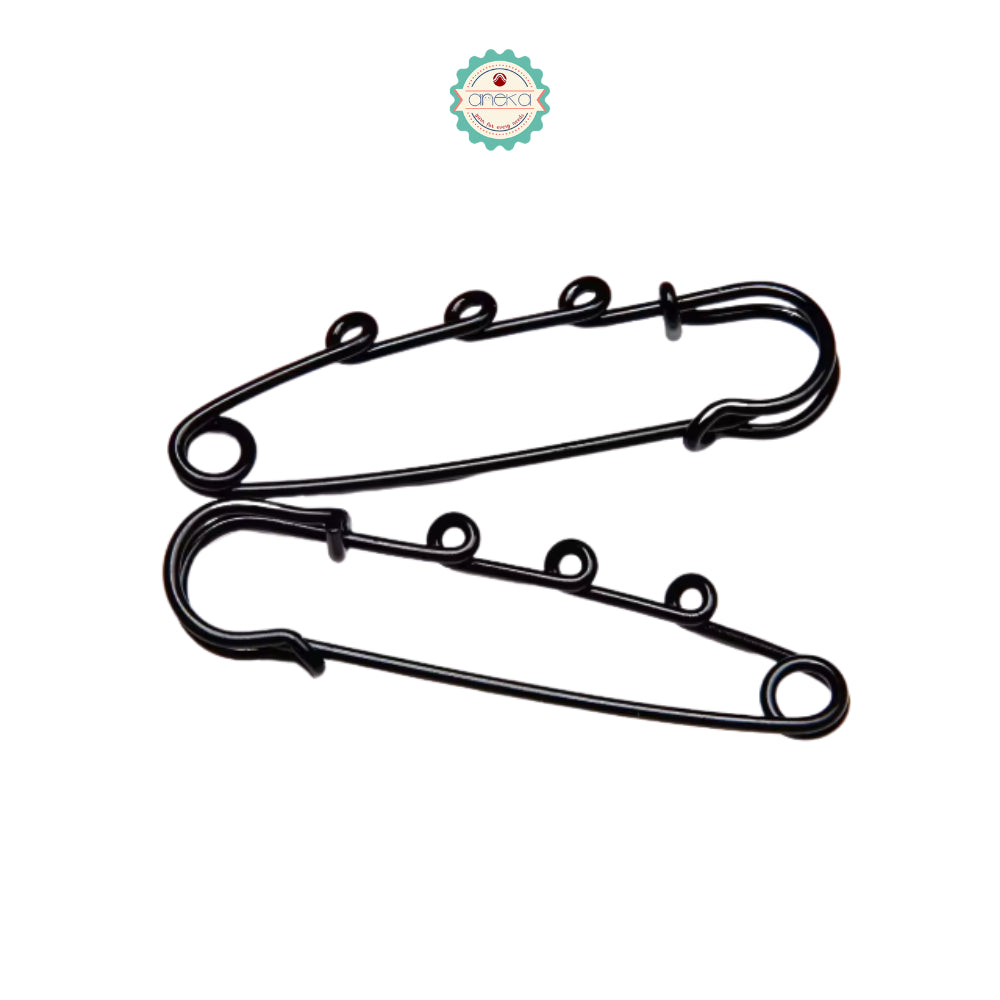 KATALOG - [5PCS] Peniti Kait Warna / Metal Large Safety Pin Brooch Blank Base / Holes Fasteners for DIY Craft Jewelry Making Supplies