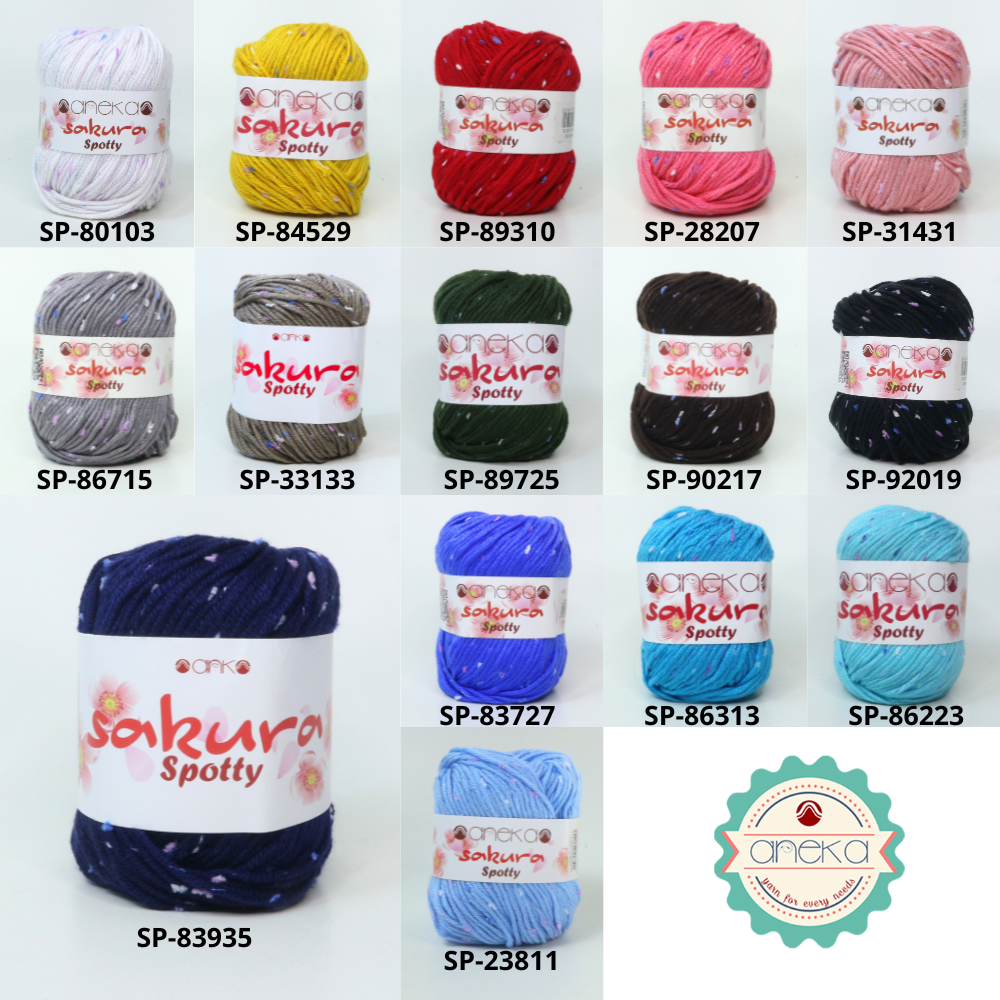 KATALOG - Benang Rajut Sakura Spotty Bintik Ungu