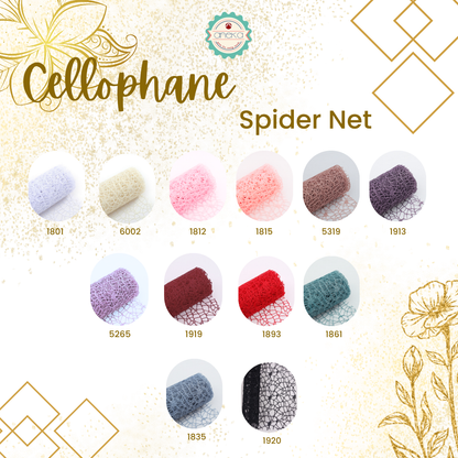 AnekaBenang - [ Sheet ] Flower Bouquet Cellophane Paper [ Spider Net ] Flower Wrapping Paper Celophane