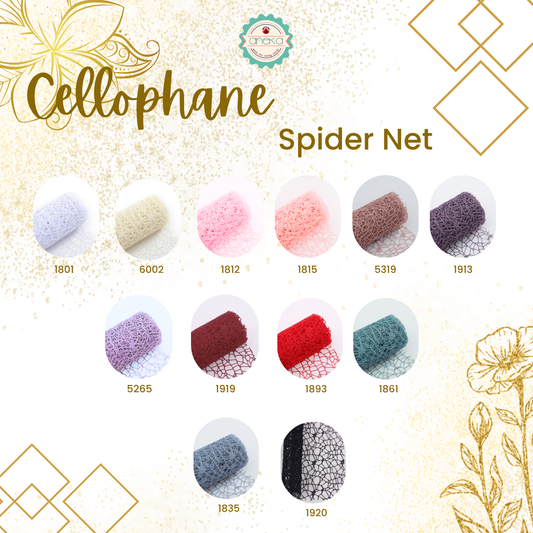 ANEKA - [ Lembaran ] Kertas Cellophane Buket Bunga [ Spider Net ] Flower Wrapping Paper Celophane