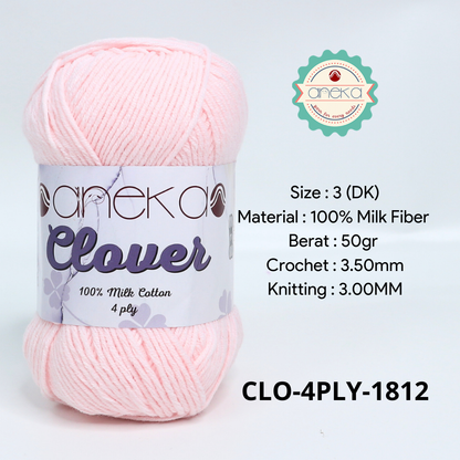 KATALOG - Benang Rajut Clover Katun Susu 4 PLY / 100% Milk Fiber Premium Crochet Knitting Yarn